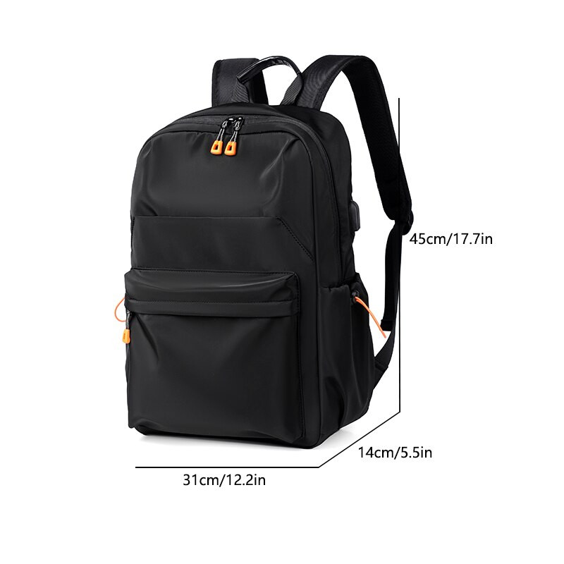 Rucsac de încărcare USB multifuncțional pentru bărbați, de 14 inchi, impermeabil, din pânză Oxford, pentru computer.