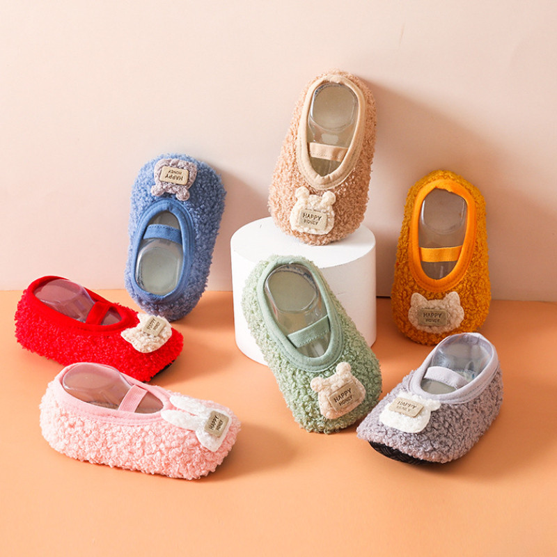 Jesen Zima Tople dječje čarape Cipele za malu djecu Mekani pliš Meki potplat Čarape za pod Dječje cipele protiv klizanja Sobne dječje papuče