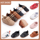 Cipele za novorođenčad Prugasta PU koža Cipele za dječake i djevojčice Dječji gumeni potplat Protuklizni prvi hodači Mokasine za malu djecu cipele za malu djecu
