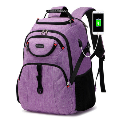 Rucsac pentru laptop de călătorie, rucsac de afaceri durabil de 17 inchi cu USB, rucsac universitar impermeabil pentru bărbați și femei