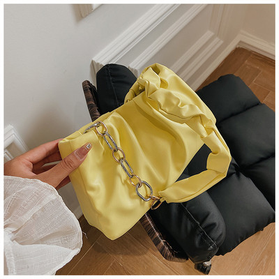 Skladaná PU kožená crossbody kabelka pre ženy, mäkká módna jednofarebná kabelka cez rameno, cestovné kabelky, ležérna dámska taška