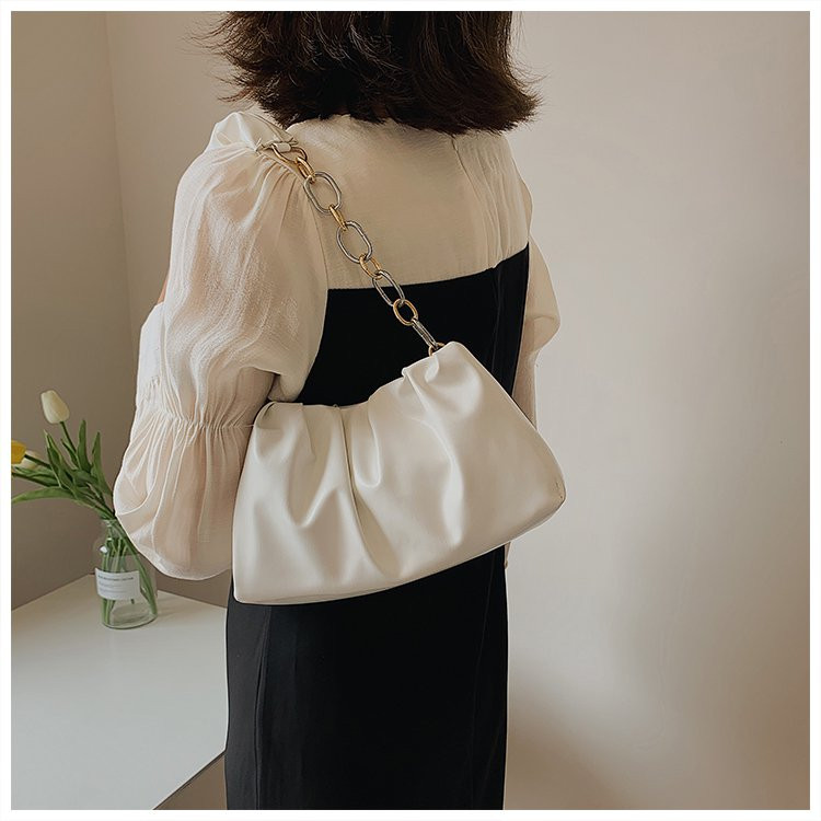 Skladaná PU kožená crossbody kabelka pre ženy, mäkká módna jednofarebná kabelka cez rameno, cestovné kabelky, ležérna dámska taška