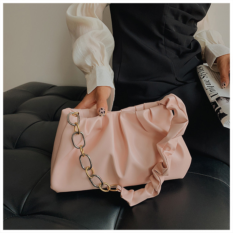 Skladaná PU kožená crossbody kabelka pre ženy, mäkká módna jednofarebná kabelka cez rameno, cestovné kabelky, ležérna dámska taška