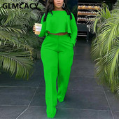 Ženska dvodijelna ležerna odijela, kratki porub s dugim rukavima i komplet širokih hlača