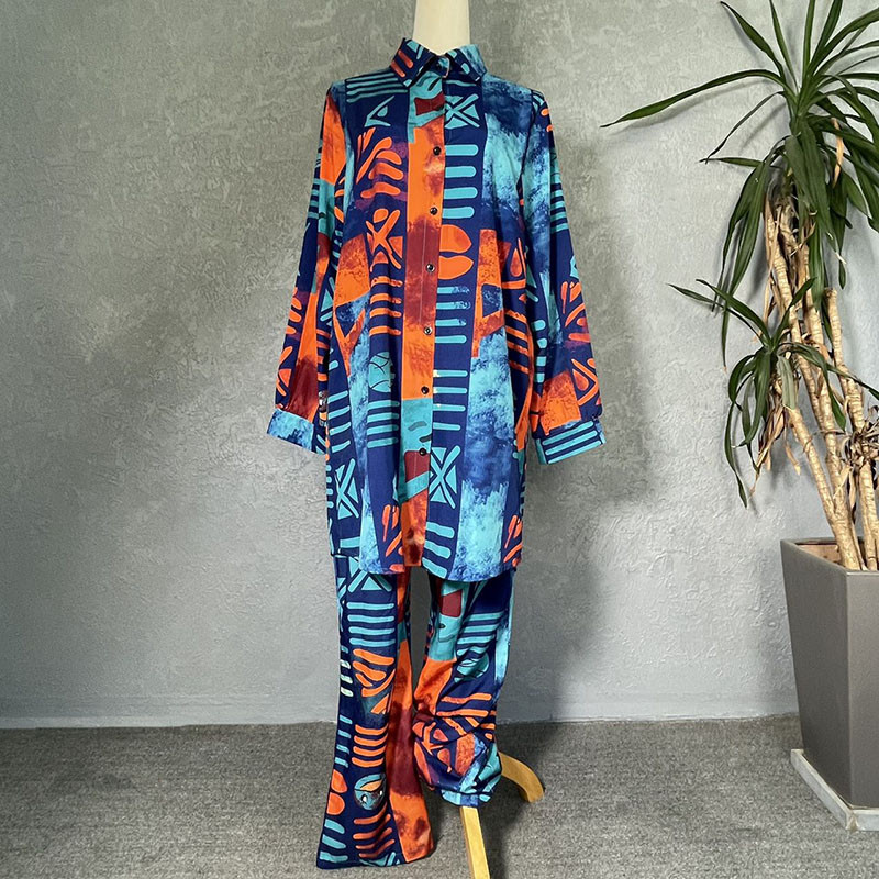 Modni kompleti hlača od 2 komada Ženske elegantne bluze dugih rukava Komplet hlača širokih nogavica Trenirke Ženska dvodijelna odijela