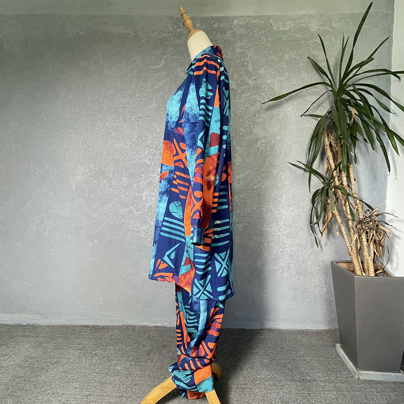 Modni kompleti hlača od 2 komada Ženske elegantne bluze dugih rukava Komplet hlača širokih nogavica Trenirke Ženska dvodijelna odijela