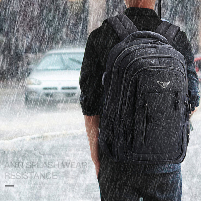 Rucsac mare pentru laptop de 15,6 inchi/17,3 inchi, USB pentru bărbați, ghiozdan pentru computer, geantă de afaceri, rucsac Oxford impermeabil, pentru colegiu.