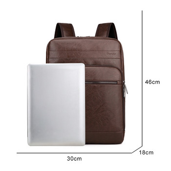 Πολυλειτουργικό σακίδιο πλάτης για άνδρες Υψηλής ποιότητας δερμάτινο PU τσάντα πλάτης Laptop Πολυτελής αδιάβροχη φορητή τσάντα ταξιδιού για άνδρες