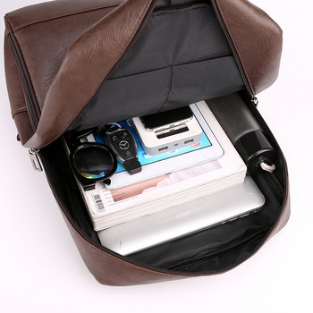 Πολυλειτουργικό σακίδιο πλάτης για άνδρες Υψηλής ποιότητας δερμάτινο PU τσάντα πλάτης Laptop Πολυτελής αδιάβροχη φορητή τσάντα ταξιδιού για άνδρες