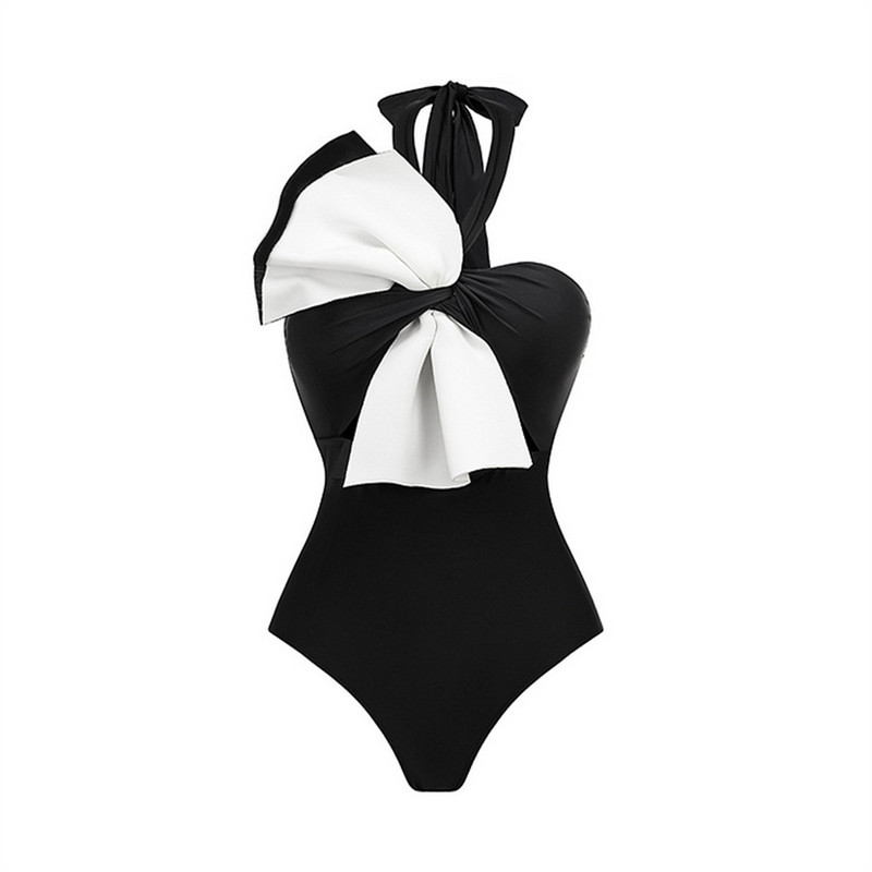 Floral 2023 Sexy Femei Costum de baie dintr-o bucată Femei Negru scobit 3D Designer de flori Costume de baie de vacanță Costum de baie de plajă Monokini