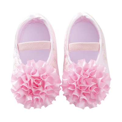 Pantofi pentru bebeluși nou-născut Botez Bandă galbenă pentru fetiță Set pantofi din dantelă pentru copil mic Prewalker Pantofi moi drăguți pentru copii 0-12M