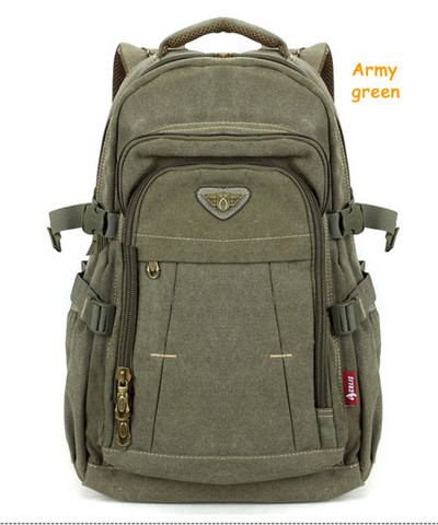 Rucsac militar din pânză pentru bărbați, cu fermoar, rucsacuri, laptop, umăr de călătorie, mochila, caiet, genți de școală, genți de școală vintage pentru colegiu