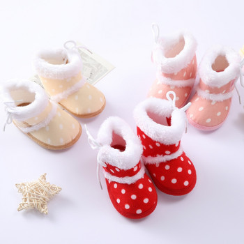 Бебешки момиченца Есенни зимни ботуши Топли обувки Бебешки зимни момичета Дебели малки деца Пухкави топки Първи проходилки Детски обувки 0-18M