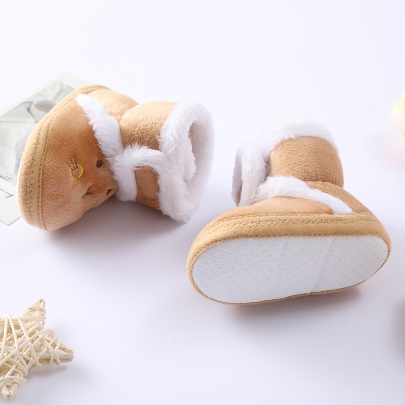 Jesenné a zimné čižmy pre dojčatá, teplé zimné topánky pre dievčatá, hrubé chlpaté topánky pre batoľatá, prvé chodítka, detské topánky 0-18 mesiacov