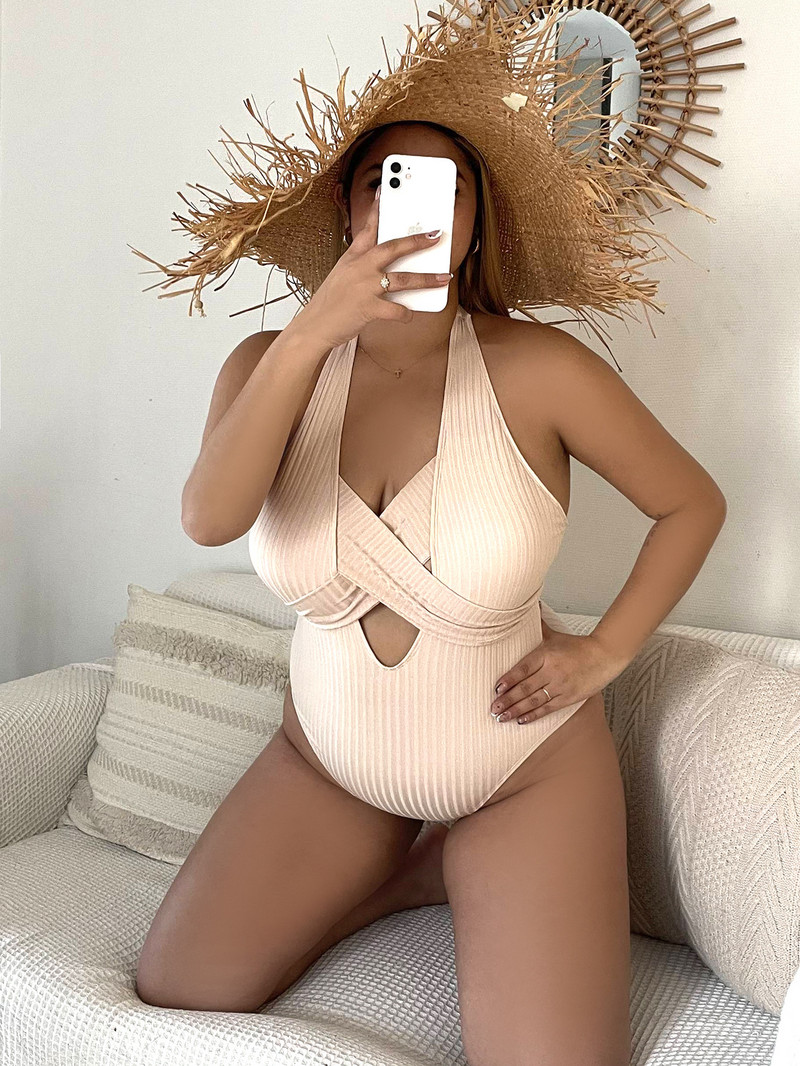 2023 Costum de baie plin mărime mare 4XL femei sexy scobit costum de baie dintr-o bucată costum de baie de plajă seturi de control burtă fără spate