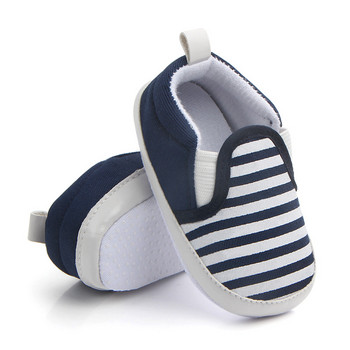 2023 Бебешки раирани обувки за новородени Прекрасни бебета Момчета Момичета Първи проходилки Мека подметка Противохлъзгащи се вътрешни обувки за малки деца