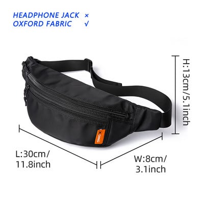 Pánska vintage PVC zipsová čistá farba malá taška cez rameno cestovná taška cez rameno s otvorom na kábel slúchadiel