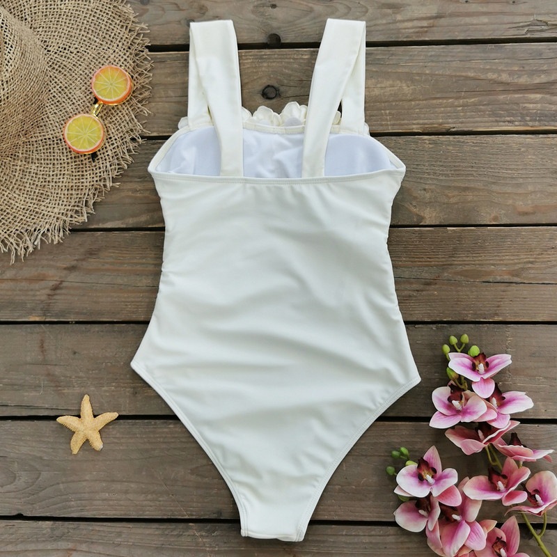 Seksi jednodijelni jednodijelni kupaći kostim 2024, novi 3D cvjetni nabori s izdubljenim trbuščićem, kupaći kostim za plažu, monokini