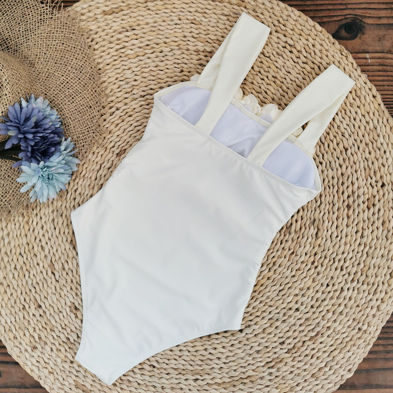 Seksi jednodijelni jednodijelni kupaći kostim 2024, novi 3D cvjetni nabori s izdubljenim trbuščićem, kupaći kostim za plažu, monokini