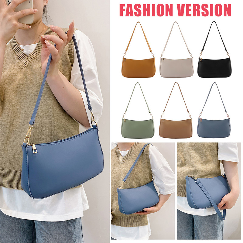 Geantă cu mâner superior pentru femei Geantă de mână retro din piele PU, umăr la subrat, geantă vintage cu mâner superior pentru femei, geantă subaxilară mică de înaltă calitate