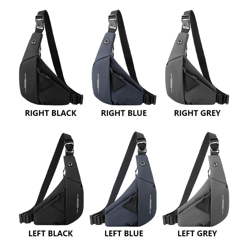 Pánska ležérna náprsná taška z nylonu odolného voči opotrebovaniu s otvorom pre slúchadlá, viacvrecková vonkajšia turistická cyklistická crossbody taška