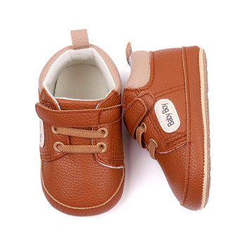 Обувки за новородено бебе Обувки за момче и момиче Класическа кожена гумена подметка Противохлъзгащи се детски обувки First Walkers Бебешки обувки за кърмачета