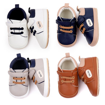 Обувки за новородено бебе Обувки за момче и момиче Класическа кожена гумена подметка Противохлъзгащи се детски обувки First Walkers Бебешки обувки за кърмачета