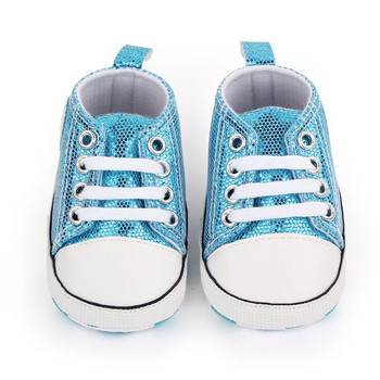 Бебешки обувки за новородено Платнени бебешки маратонки с пайети Обувки Бебешки обувки за момичета Обувки за малки деца Мека подметка Неплъзгащи се бебешки обувки