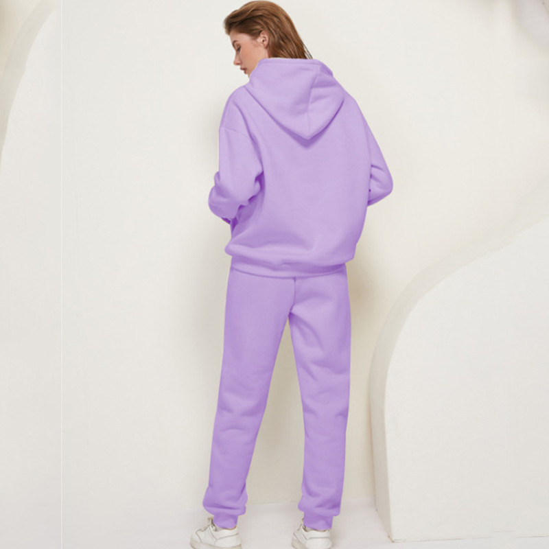 Novi ženski dvodijelni komplet sportske odjeće za zimu i jesen 2023. Ženske majice s kapuljačom Jednobojne trenirke za treniranje Ležerno gornje odijelo