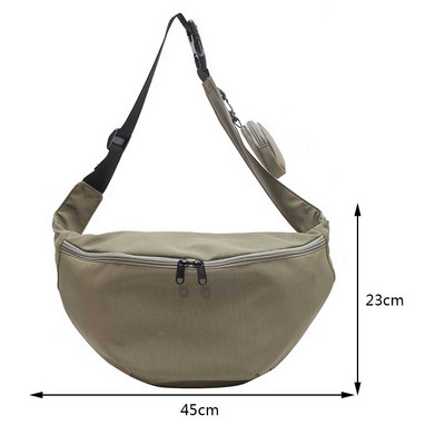 Geantă de piept de culoare solidă, pentru femei, cu capacitate mare de călătorie, pachet în talie, pentru femei, cu centură cu jumătate de lună, rochie de stradă pentru femei