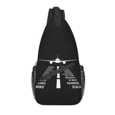 Born To Fly Flight Pilot Sling Piept Geantă Flying Aviator Aviator Crossbody Umăr Rucsac pentru bărbați Rucsac de zi de călătorie