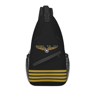 Born To Fly Flight Pilot Sling Piept Geantă Flying Aviator Aviator Crossbody Umăr Rucsac pentru bărbați Rucsac de zi de călătorie