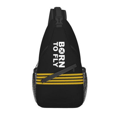 Born To Fly Flight Pilot Sling Piept Geantă Flying Aviator Aviator Crossbody Umăr Rucsac pentru bărbați Rucsac de zi de călătorie