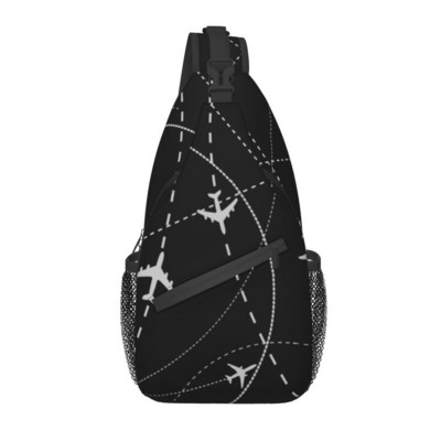 Born To Fly Flight Pilot Sling Piept Geantă Flying Aviator Aviator Crossbody Umăr Rucsac pentru bărbați Rucsac de zi de călătorie