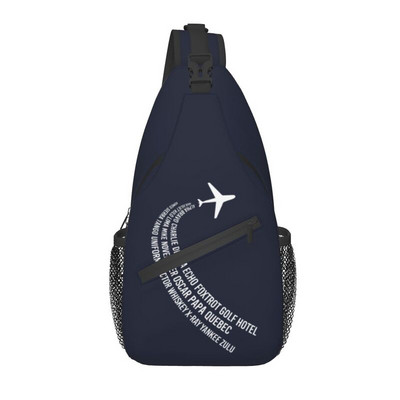 Born To Fly Flight Pilot Sling Piept Geantă Flying Aviator Aviator Crossbody Umăr Rucsac pentru bărbați Rucsac de zi de călătorie