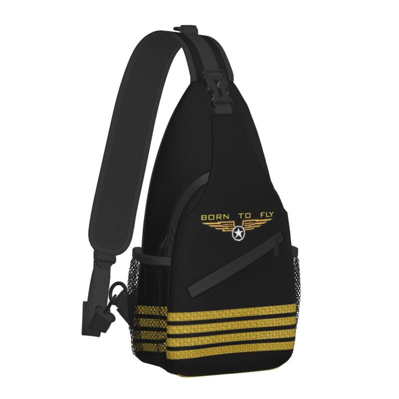 Born To Fly Flight Pilot Sling Piept Geantă Flying Aviator Aviator Crossbody Umăr Rucsac pentru bărbați Rucsac de zi de călătorie