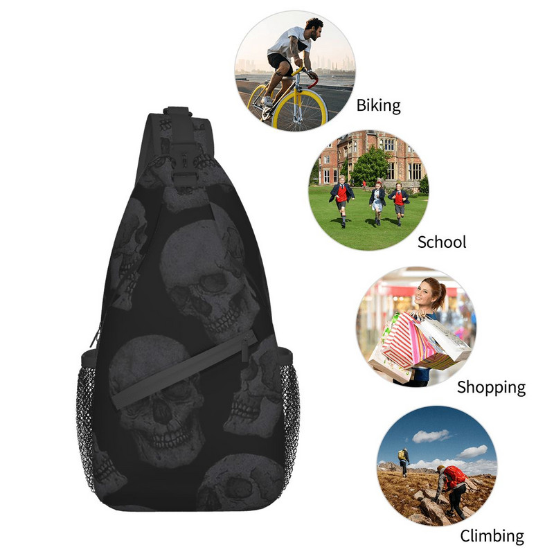 Bones Skeleton Souls Crossbody kott Sport Skulls Rindkotti Unisex Naised Mehed Mood Õla seljakotid Reisimine