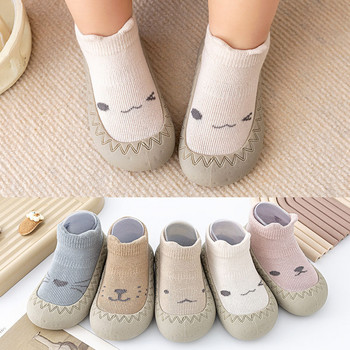 Бебешки чорапи Обувки Бебешки сладки анимационни обувки Деца Момчета Гумена подметка Детски подови маратонки Малки момичета Първи обувки за проходилка за новородени