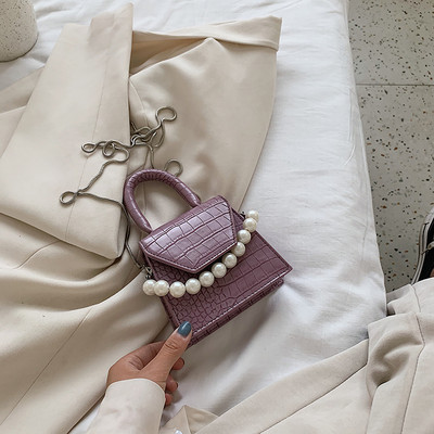 Nove ženske torbice s bisernom ručkom, modne torbe na rame od pu kože Ženske luksuzne torbe preko ramena velikog kapaciteta, male jednobojne