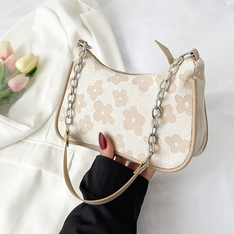 Ženska modna torba ispod pazuha s printom za 2023. Mala jednostavna ležerna skitnica Torbe na rame Ručne torbe Marka kvačila s patentnim zatvaračem