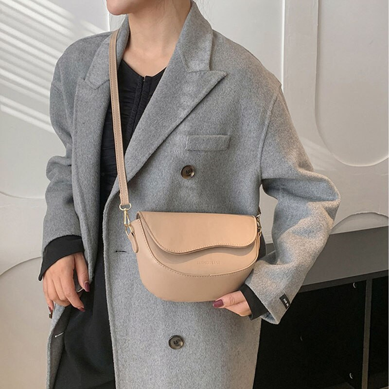 Ženske modne PU kožne torbe na rame Retro jednobojna torba ispod pazuha Ležerne ženske torbe