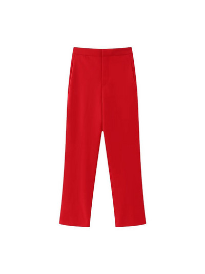 TELLHONEY naiste mood, V-kaelusega pikkade varrukatega komplektid, taskutega ees tõmblukk, püksid, vabaaja, punane kaheosaline komplekt