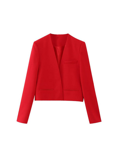 TELLHONEY naiste mood, V-kaelusega pikkade varrukatega komplektid, taskutega ees tõmblukk, püksid, vabaaja, punane kaheosaline komplekt