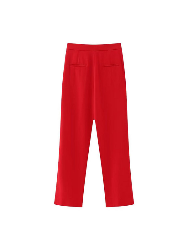 TELLHONEY naiste mood, V-kaelusega pikkade varrukatega komplektid, taskutega ees tõmblukk, püksid, vabaaja, punane kaheosaline komplekt