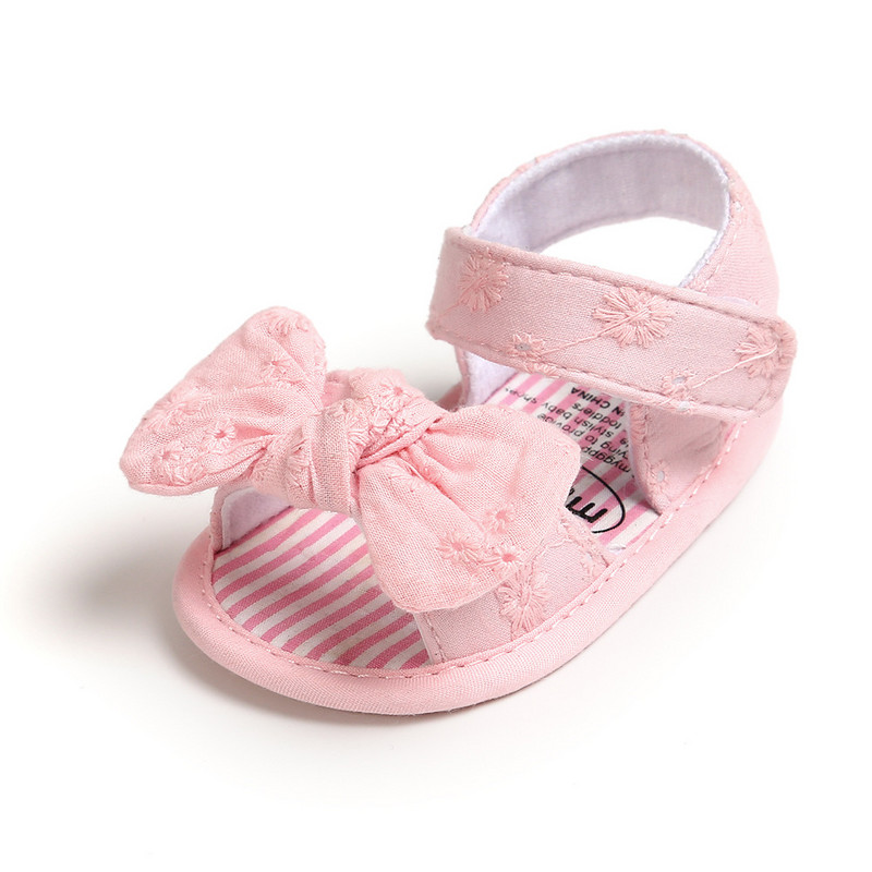Nove ljetne sandale za dojenčad za djevojčice, slatka mašna, čvrsti pamučni potplat protiv klizanja 0-18 m. Dječji poklon za zabavu za malu djecu Cipele za princeze Prvi hodači
