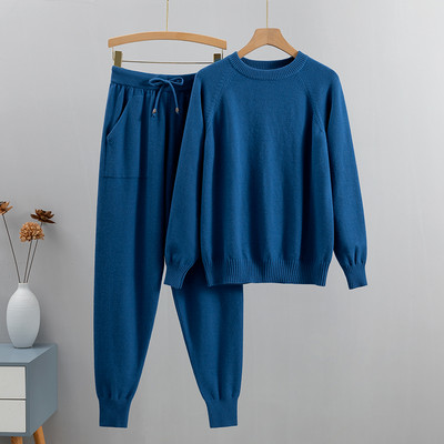 GIGOGOU Two Piece Autumn Basic Γυναικείο Πουλόβερ Φόρμα Μόδα Πλεκτό Πουλόβερ+Κοστούμι Παντελόνι Χαρέμι Lady Casual Χειμερινό Σετ