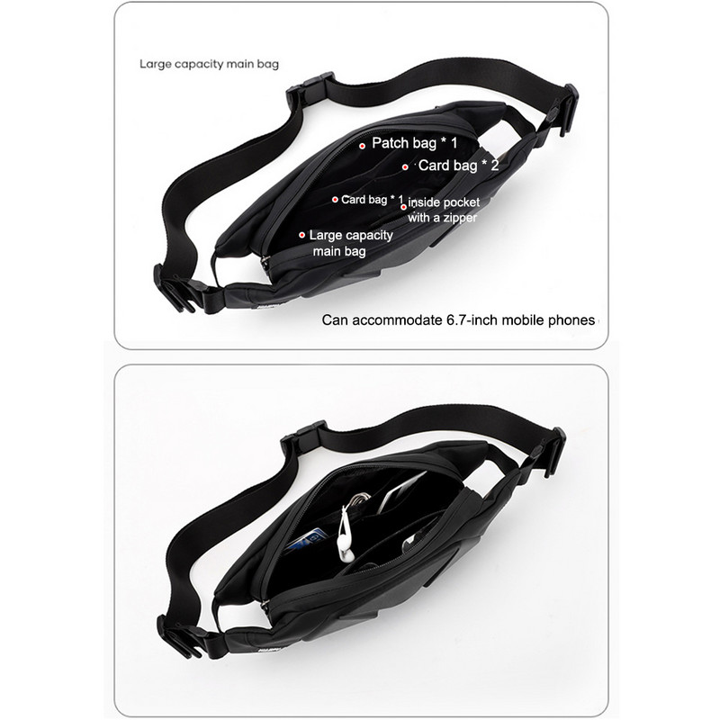 Genți de talie cu carcasă dură, ocazionale, antifurt, pentru bărbați, geantă de zi cu zi, reglabilă, multifuncțională, ușoară, pentru drumeții, alpinism