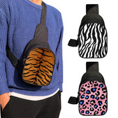 Leopardimustriline rinnakott Tiger Sebra Lehm Loomade triibud Crossbody kotid reisimiseks õlakott Moodne telefoni rahakotihoidja kingitus
