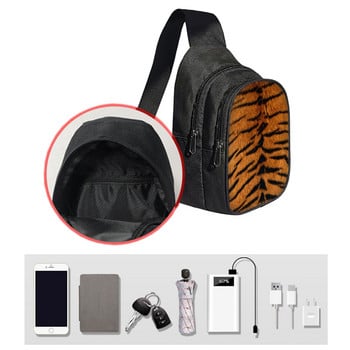 Τσάντα στήθους με μοτίβο λεοπάρδαλης Tiger Zebra Cow Animal Stripes Crossbody Τσάντες για τσάντα ώμου ταξιδιού Μόδα τσάντα τσάντα για τηλέφωνο Δώρο