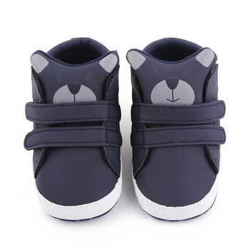 Модни маркови обувки Обувки за новородени момчета за 1 година Обувки за детско креватче с мека подметка Малки първи проходилки Сладки анимационни ботуши с мече